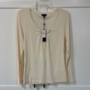 Talbots Cream Long Sleeve Tee